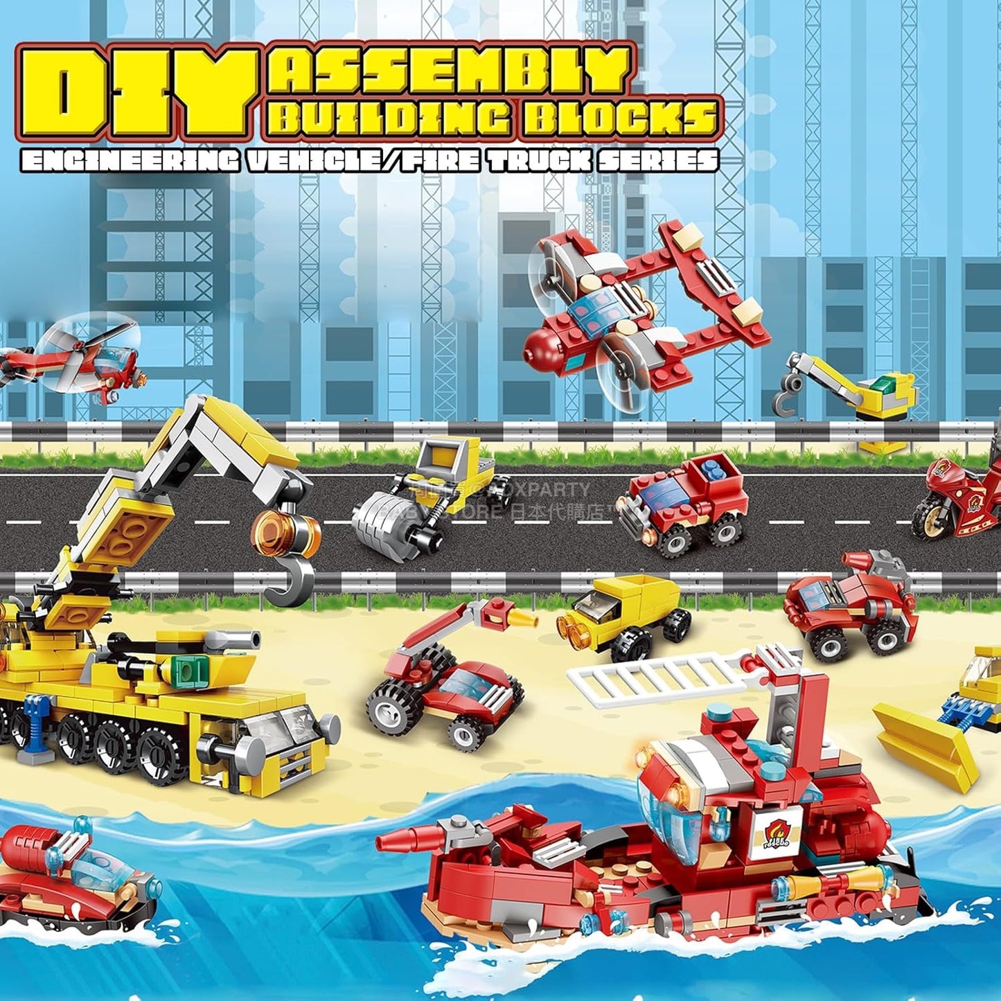 英美直送 Engineering Vehicle & Fire Engine Building Blocks Toy Set 聖誕倒數日曆 兒童款 聖誕快樂特輯 聖誕倒數日曆 不參與$900免運 滿$900可加$25免運 Christmas Advent Calendars 2025