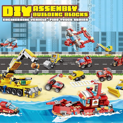 英美直送 Engineering Vehicle & Fire Engine Building Blocks Toy Set 聖誕倒數日曆 兒童款 聖誕快樂特輯 聖誕倒數日曆 不參與$900免運 滿$900可加$25免運 Christmas Advent Calendars 2025