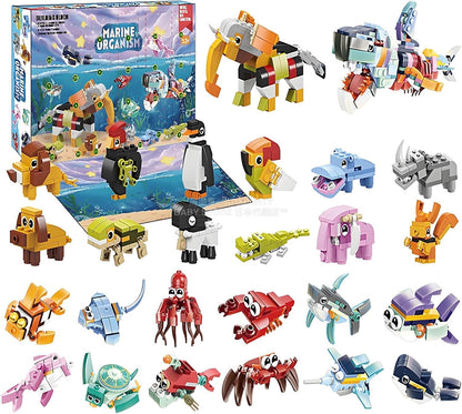 英美直送 Marine Animals Building Blocks Kids Toys 聖誕倒數日曆 兒童款 聖誕快樂特輯 聖誕倒數日曆 不參與$900免運 滿$900可加$25免運 Christmas Advent Calendars 2025