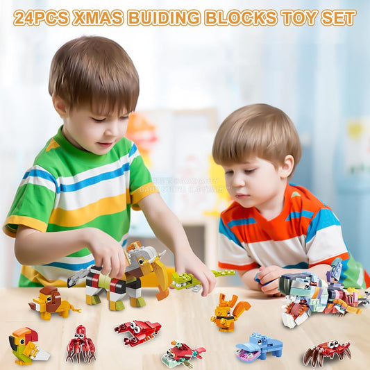 英美直送 Marine Animals Building Blocks Kids Toys 聖誕倒數日曆 兒童款 聖誕快樂特輯 聖誕倒數日曆 不參與$900免運 滿$900可加$25免運 Christmas Advent Calendars 2025