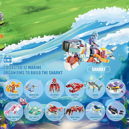 英美直送 Marine Animals Building Blocks Kids Toys 聖誕倒數日曆 兒童款 聖誕快樂特輯 聖誕倒數日曆 不參與$900免運 滿$900可加$25免運 Christmas Advent Calendars 2025