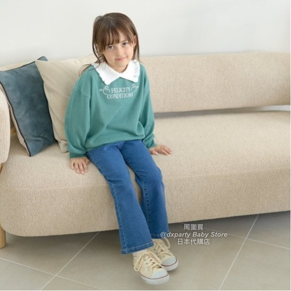 日本童裝 Ly# mine 荷葉領刺繡衛衣 100-150cm 女童款 秋季 TOPS