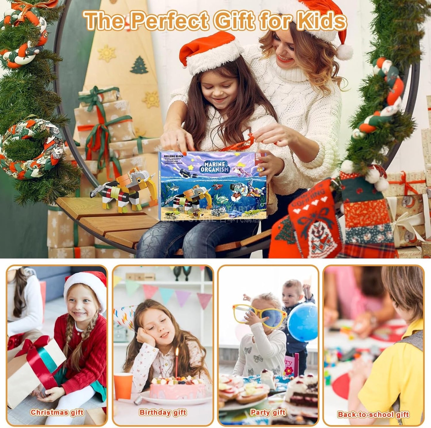 英美直送 Marine Animals Building Blocks Kids Toys 聖誕倒數日曆 兒童款 聖誕快樂特輯 聖誕倒數日曆 不參與$900免運 滿$900可加$25免運 Christmas Advent Calendars 2025