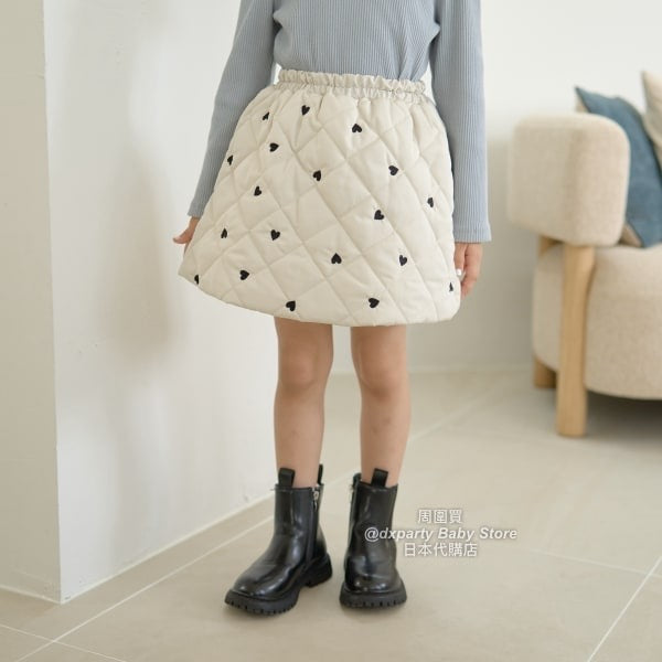 日本童裝 Ly# mine 絎縫心心短裙 100-150cm 女童款 秋季 SKIRTS