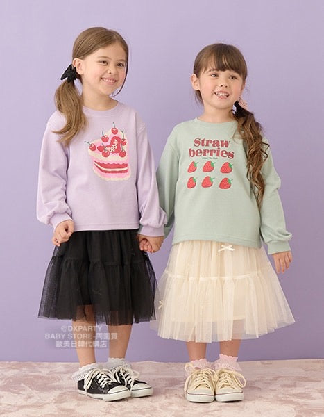 日本童裝 Ly# mine 蝴蝶結網紗裙 100-150cm 女童款 秋季 SKIRTS 新年紅