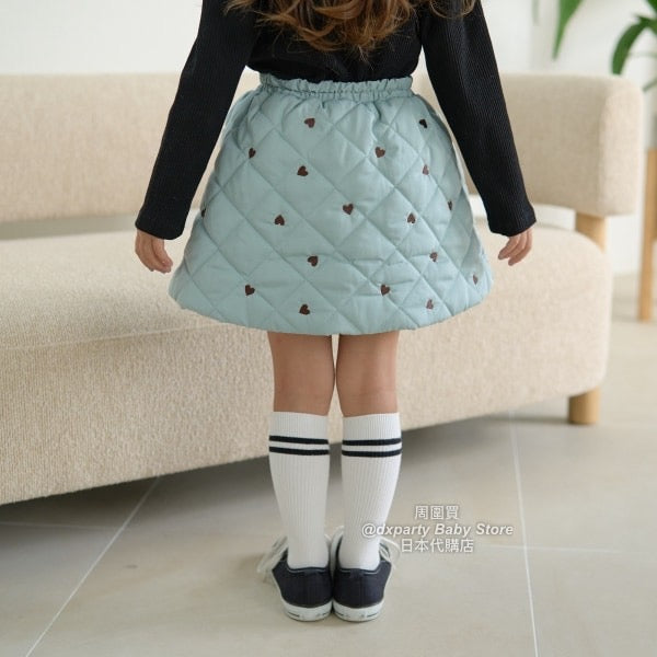 日本童裝 Ly# mine 絎縫心心短裙 100-150cm 女童款 秋季 SKIRTS