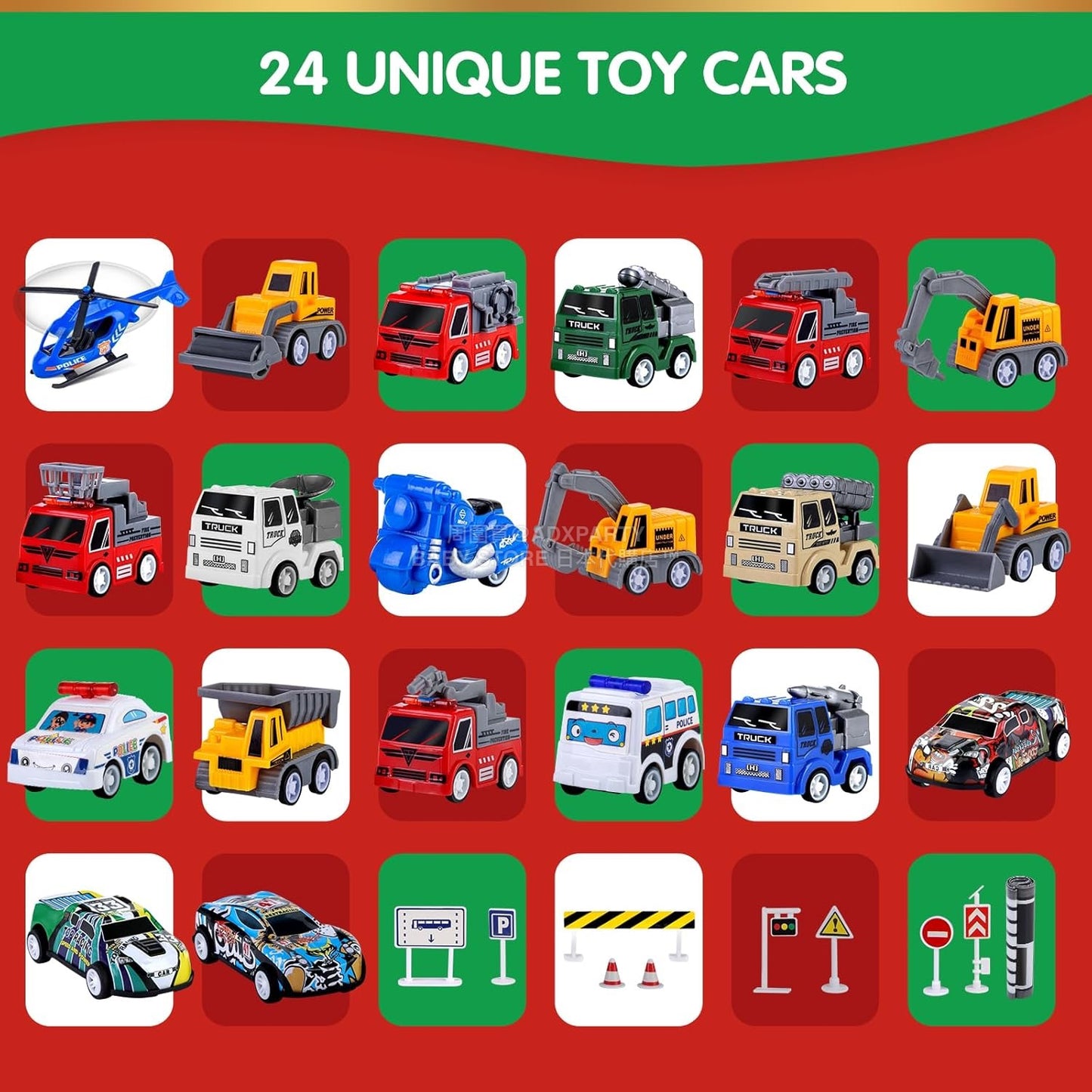 英美直送 Quanquer Pull Back Cars 回力車 聖誕倒數日曆 兒童款 聖誕快樂特輯 聖誕倒數日曆A 不參與$900免運 滿$900可加$25免運 Christmas Advent Calendars 2025