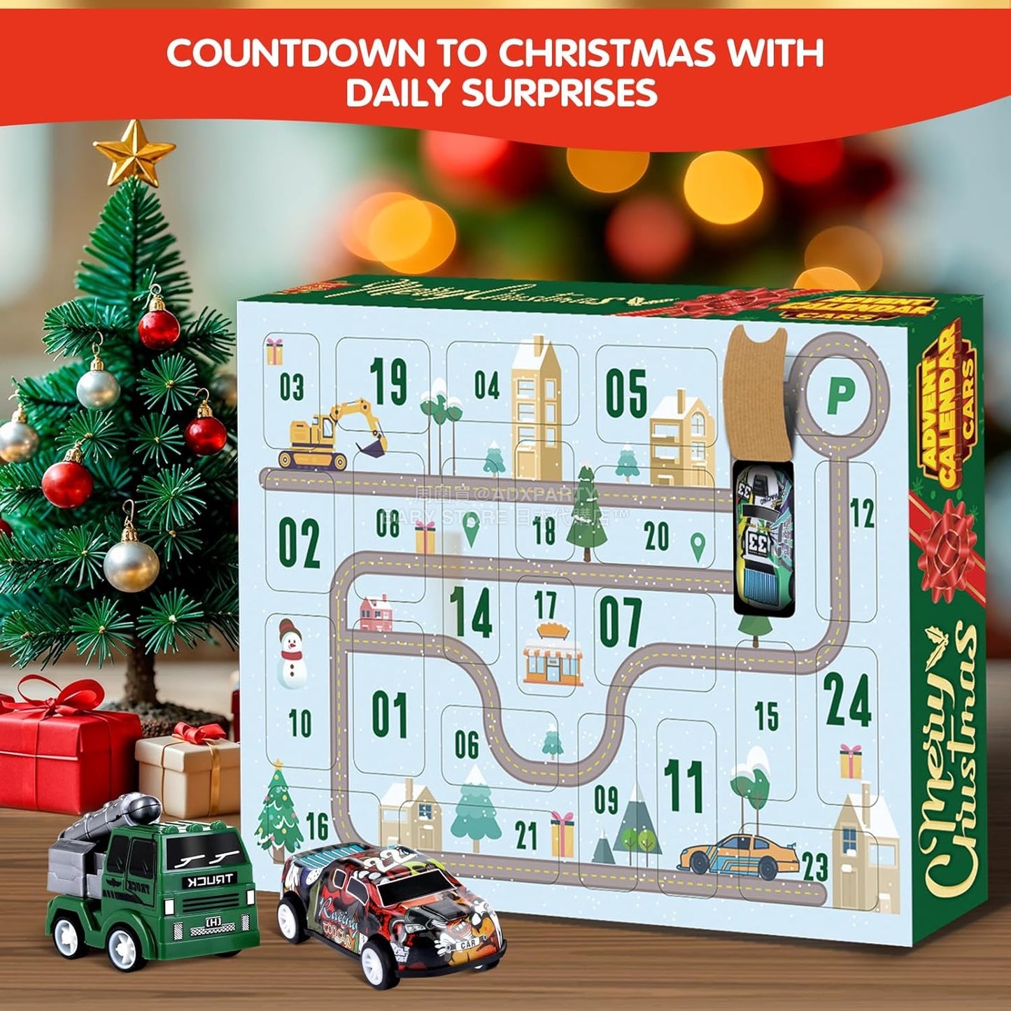 英美直送 Quanquer Pull Back Cars 回力車 聖誕倒數日曆 兒童款 聖誕快樂特輯 聖誕倒數日曆A 不參與$900免運 滿$900可加$25免運 Christmas Advent Calendars 2025