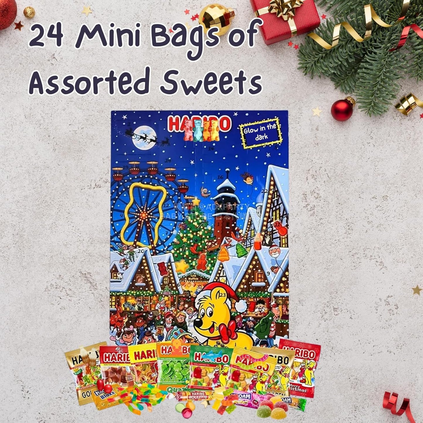 英美直送 Sweet 24 Assorted Bags of Gummy Bear 聖誕倒數日曆 大人款/兒童款 聖誕快樂特輯 聖誕倒數日曆A 不參與$900免運 滿$900可加$25免運 Christmas Advent Calendars 2025