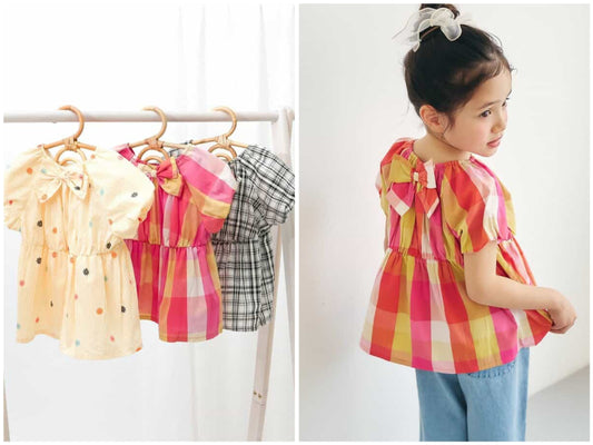 日本童裝 apres les cours 後背緞帶上衣 90-140cm 女童款 夏季 TOPS