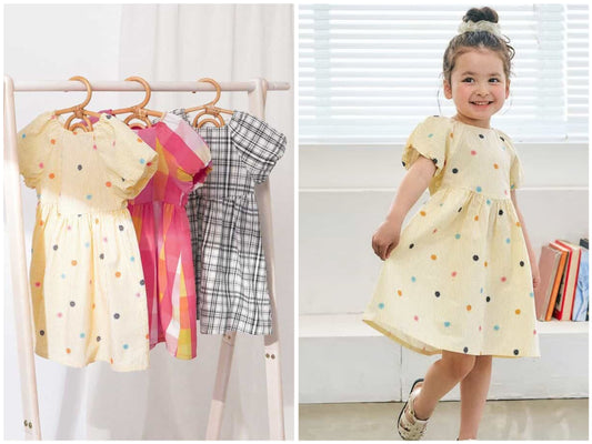 日本童裝 apres les cours 泡泡袖連身裙 80-140cm 女童款 夏季 DRESSES