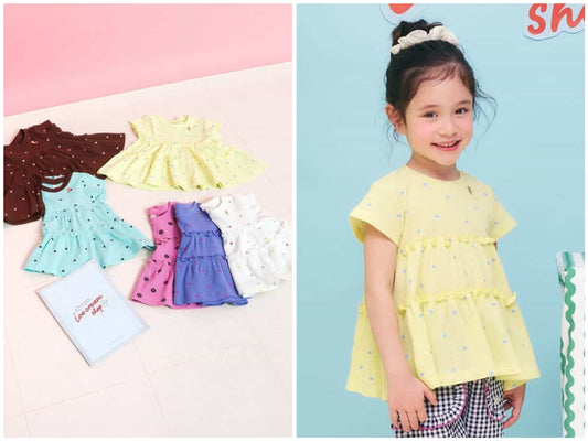日本童裝 apres les cours 防UV 華夫格上衣 80-140cm 女童款 夏季 TOPS