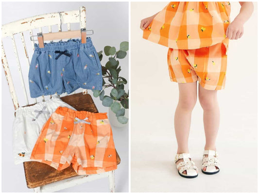 日本童裝 apres les cours 刺繡圖案短褲 80-140cm 女童款 夏季 PANTS