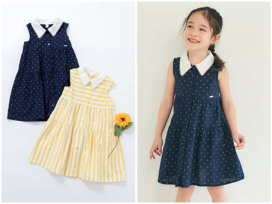 日本童裝 apres les cours 波點條紋襯衫裙 80-140cm 女童款 夏季 DRESSES