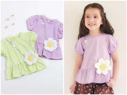 日本童裝 apres les cours 花花圖案上衣 80-140cm 女童款 夏季 TOPS
