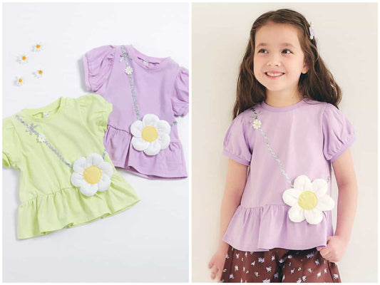 日本童裝 apres les cours 花花圖案上衣 80-140cm 女童款 夏季 TOPS