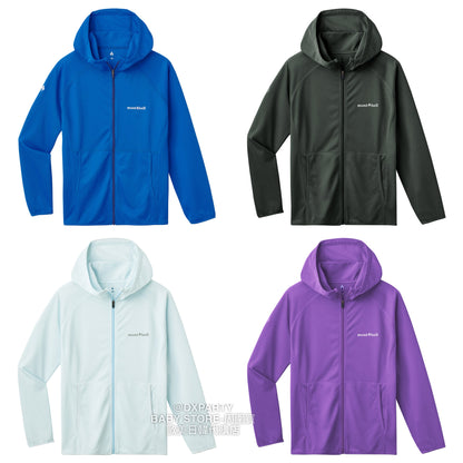 Japanese children's clothing mont-bell UV protection / high water absorption quick drying / breathable hooded zip-up jacket 130-160cm boys / girls summer outerwear