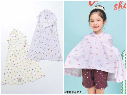 日本童裝 apres les cours 防UV 接觸冷感 連帽披肩 F 女童款 夏季 OUTERWEAR