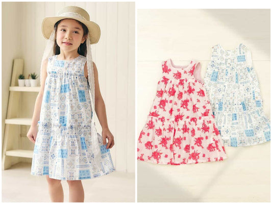 日本童裝 apres les cours 夏季印花連身裙 80-140cm 女童款 夏季 DRESSES