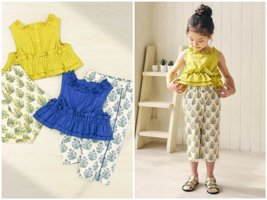 日本童裝 apres les cours 背心長褲兩件套裝 90-140cm 女童款 夏季 TOPS PANTS