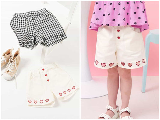 日本童裝 apres les cours 心型刺繡短褲 80-140cm 女童款 夏季 PANTS