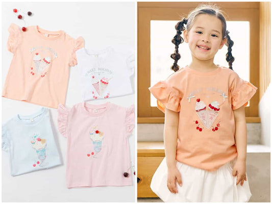 日本童裝 apres les cours 甜品圖案上衣 80-140cm 女童款 夏季 TOPS