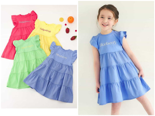 日本童裝 apres les cours 刺繡字母連身裙 80-140cm 女童款 夏季 DRESSES