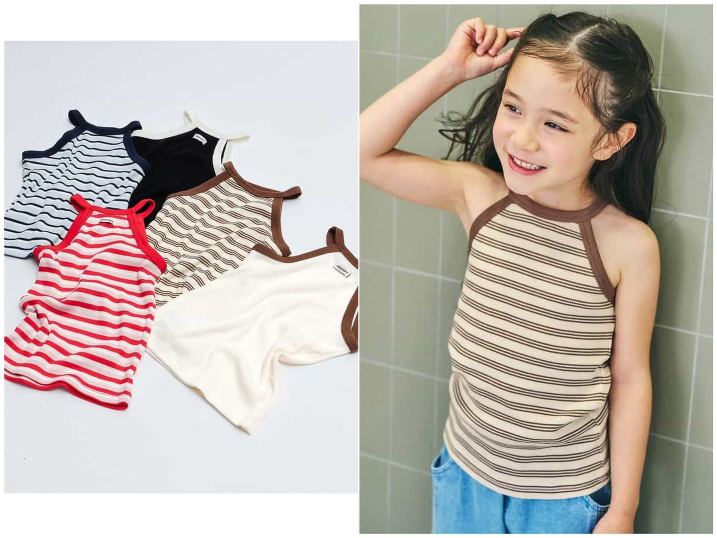 日本童裝 apres les cours 接觸冷感 美式無袖背心 80-140cm 女童款 夏季 TOPS