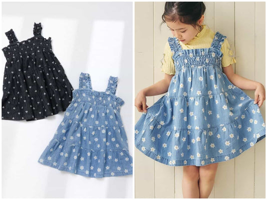 日本童裝 apres les cours 印花緞帶連身裙 80-140cm 女童款 夏季 DRESSES
