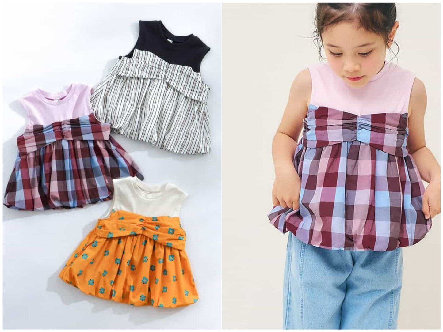 日本童裝 apres les cours 假兩件泡泡背心 80-140cm 女童款 夏季 TOPS
