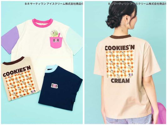 日本童裝 apres les cours x BASKIN ROBBINS 印花上衣 M 親子裝 大人款 夏季 TOPS