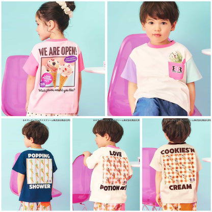 日本童裝 apres les cours x BASKIN ROBBINS 印花上衣 80-140cm 親子裝 男童款/女童款 夏季 TOPS