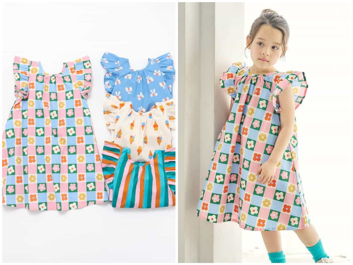 日本童裝 apres les cours FUNNY印花連身裙 80-130cm 女童款 夏季 DRESSES
