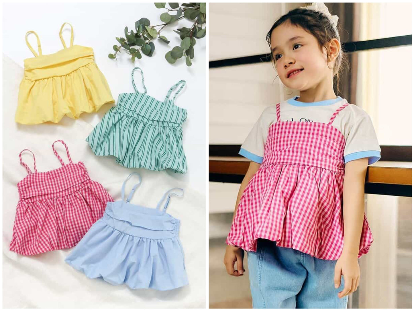 日本童裝 apres les cours 吊帶泡泡衫 90-140cm 女童款 夏季 TOPS
