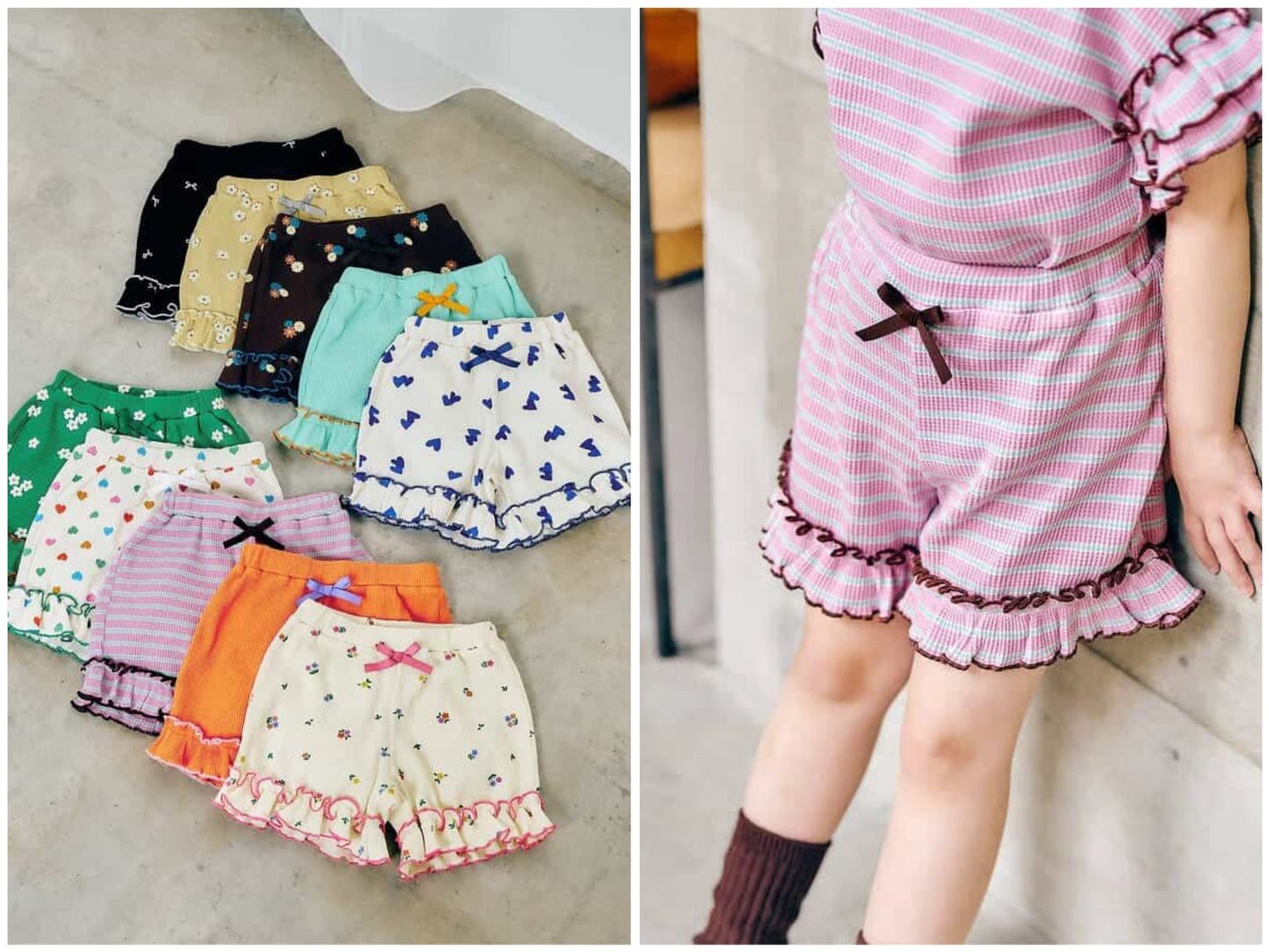 日本童裝 apres les cours 華夫格短褲 80-140cm 女童款 夏季 PANTS