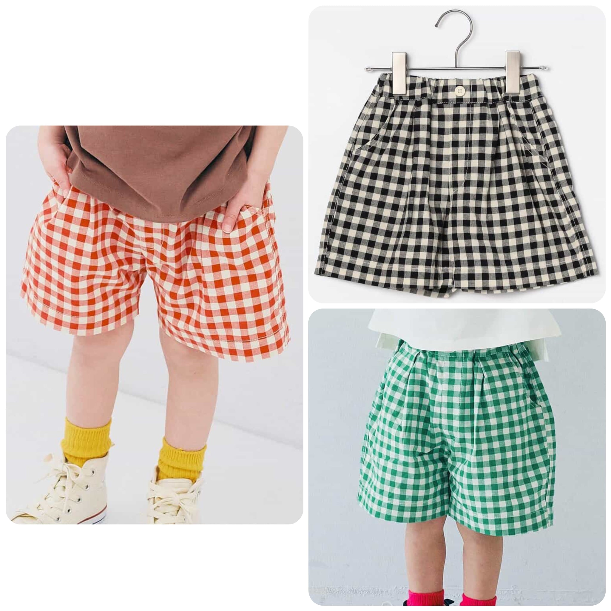 日本童裝 p.prem#r 格仔短褲 80-140cm 男童款/女童款 夏季 PANTS