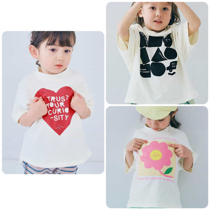 Japanese children's clothing p.prem#r cute printed T-shirt 80-140cm boys/girls summer TOPS 