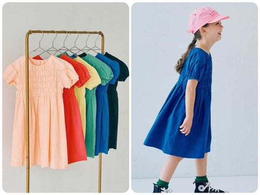 日本童裝 p.prem#r 打纜皺褶連身裙 80-140cm 女童款 夏季 DRESSES