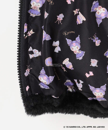 日本童裝 aF#a325 x Sanrio My Melody&Kuromi毛毛外套 100-150cm 女童款 秋季 OUTERWEAR
