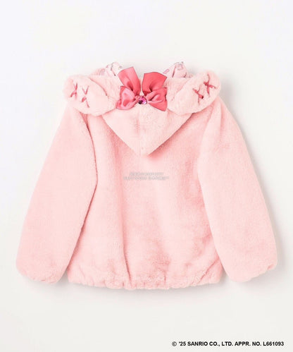 日本童裝 aF#a325 x Sanrio My Melody&Kuromi毛毛外套 100-150cm 女童款 秋季 OUTERWEAR