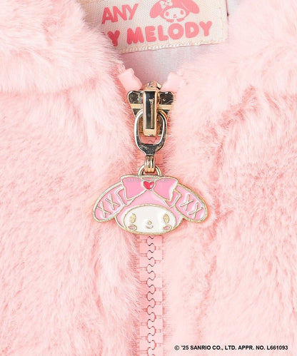 日本童裝 aF#a325 x Sanrio My Melody&Kuromi毛毛外套 100-150cm 女童款 秋季 OUTERWEAR