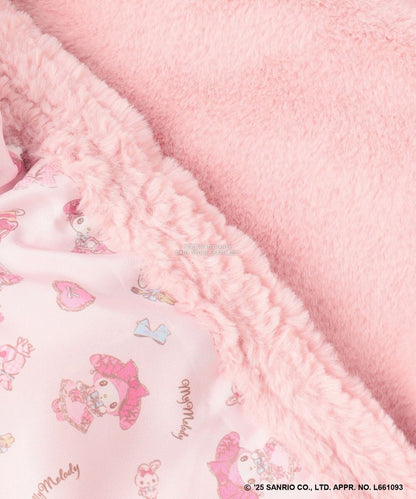 日本童裝 aF#a325 x Sanrio My Melody&Kuromi毛毛外套 100-150cm 女童款 秋季 OUTERWEAR