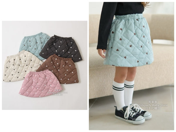 日本童裝 Ly# mine 絎縫心心短裙 100-150cm 女童款 秋季 SKIRTS