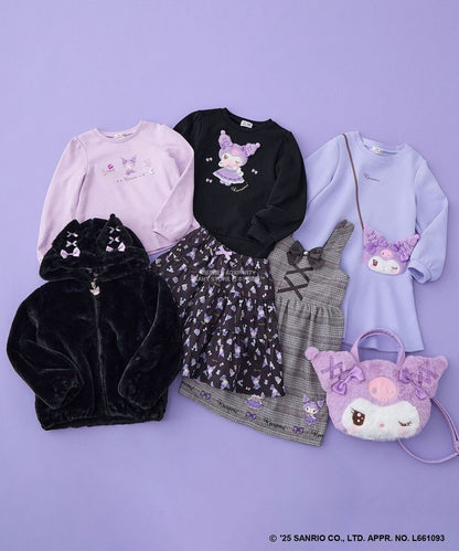 日本童裝 aF#a325 x Sanrio My Melody&Kuromi毛毛外套 100-150cm 女童款 秋季 OUTERWEAR