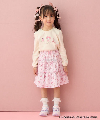 日本童裝 aF#a325 x Sanrio My Melody&Kuromi印花上衣 90-150cm 女童款 秋季 TOPS