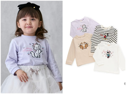 日本童裝 pe#main x Disney 圖案長袖上衣 80-130cm 男童款/女童款 秋季 TOPS