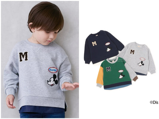 日本童裝 pe#main x Disney 貼布衛衣 80-130cm 男童款 秋季 TOPS