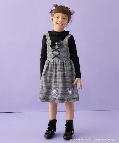 日本童裝 aF#a325 x Sanrio My Melody&Kuromi吊帶連身裙 110-150cm 女童款 秋季 DRESSES