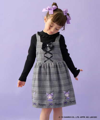 日本童裝 aF#a325 x Sanrio My Melody&Kuromi吊帶連身裙 110-150cm 女童款 秋季 DRESSES