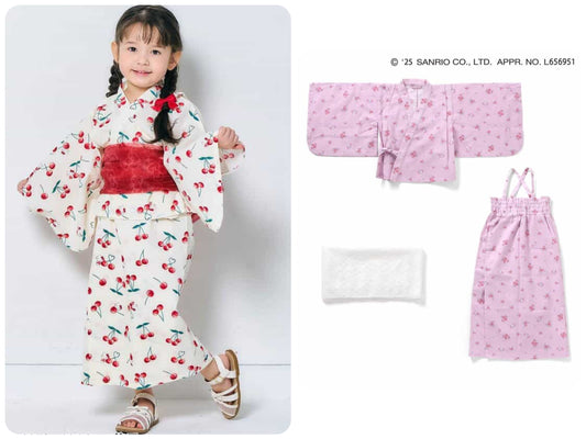 Japanese children's clothing apres les cours x Sanrio Hello Kitty/Melody Yukata Japanese Kimono 100-150cm Girls Spring/Summer TOPS DRESSES Japanese Summer Festival Special 
